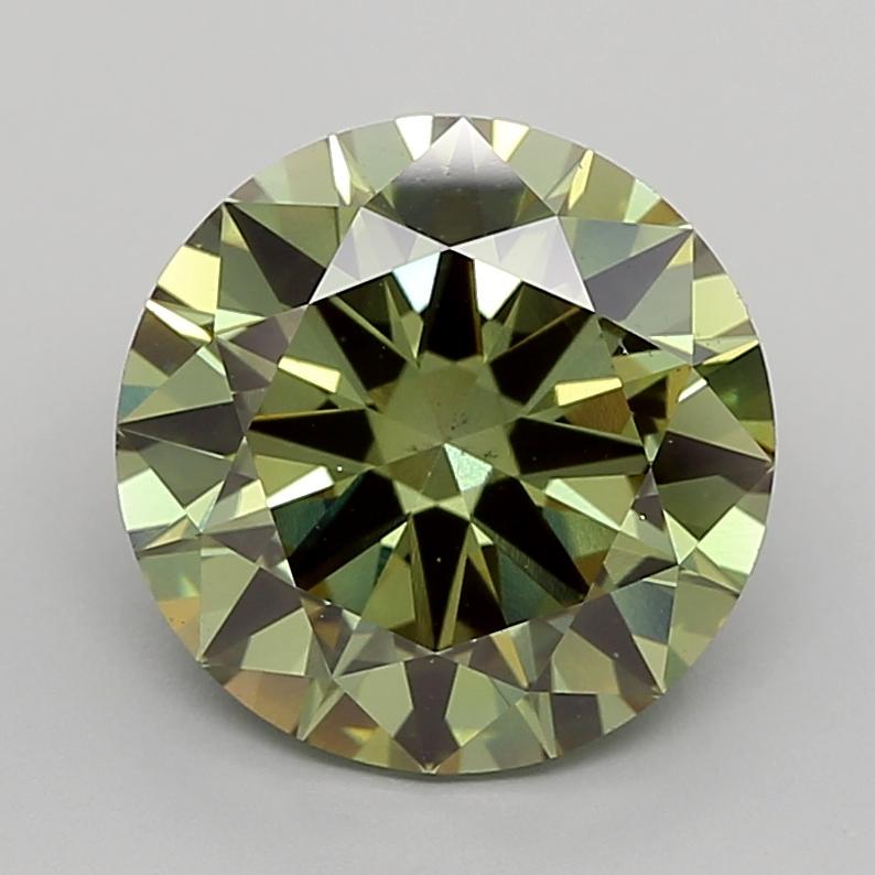5.00 Ct. Fancy Vivid  Green Round Lab Grown Diamond