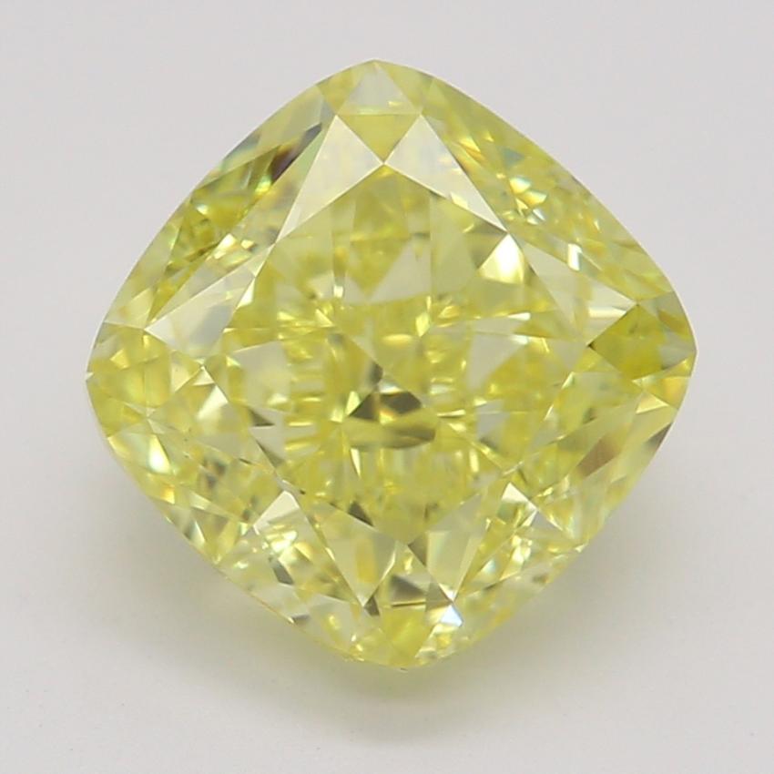 1.59 Ct. Fancy Vivid Yellow Cushion Diamond