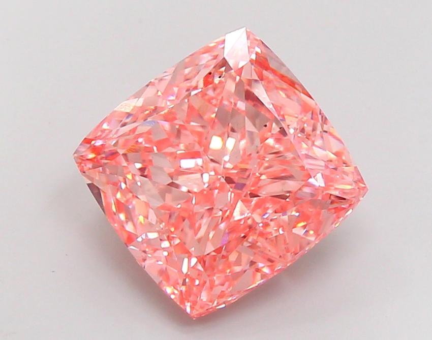13.06 Ct. Fancy Vivid Pink Cushion Lab Grown Diamond