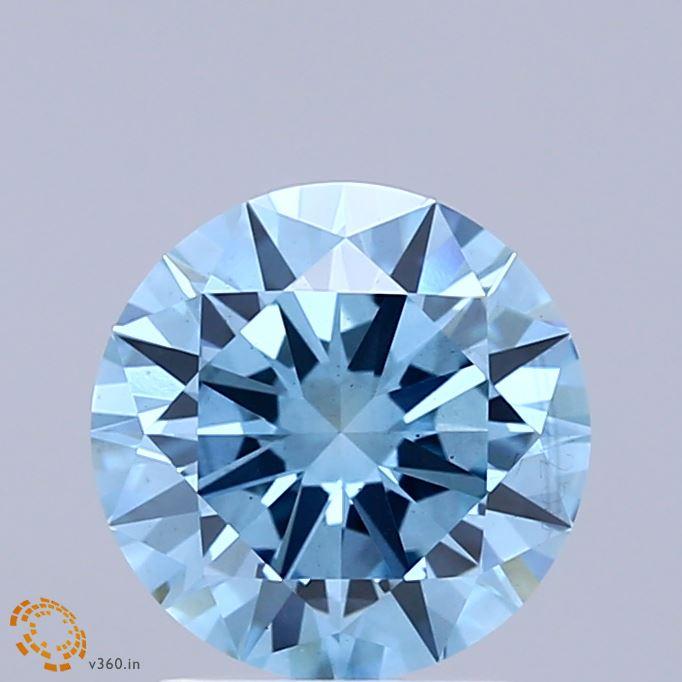 2.00 Ct. Fancy Vivid Blue Round Lab Grown Diamond