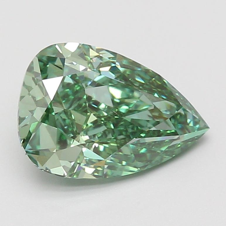 3.04 Ct. Fancy Vivid Green Pear Lab Grown Diamond