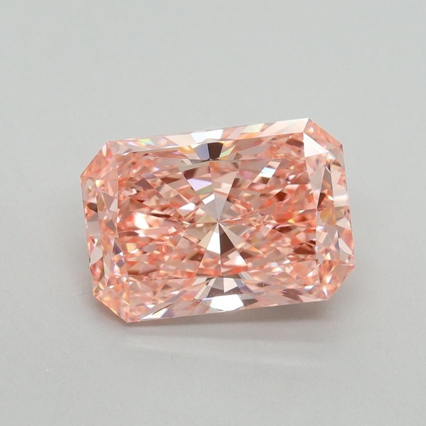 3.02 Ct. Fancy Vivid Pink Radiant Lab Grown Diamond