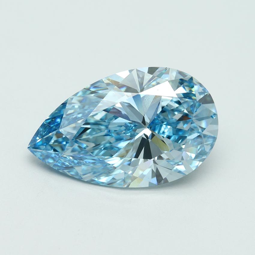 7.06 Ct. Fancy Vivid Blue Pear Lab Grown Diamond