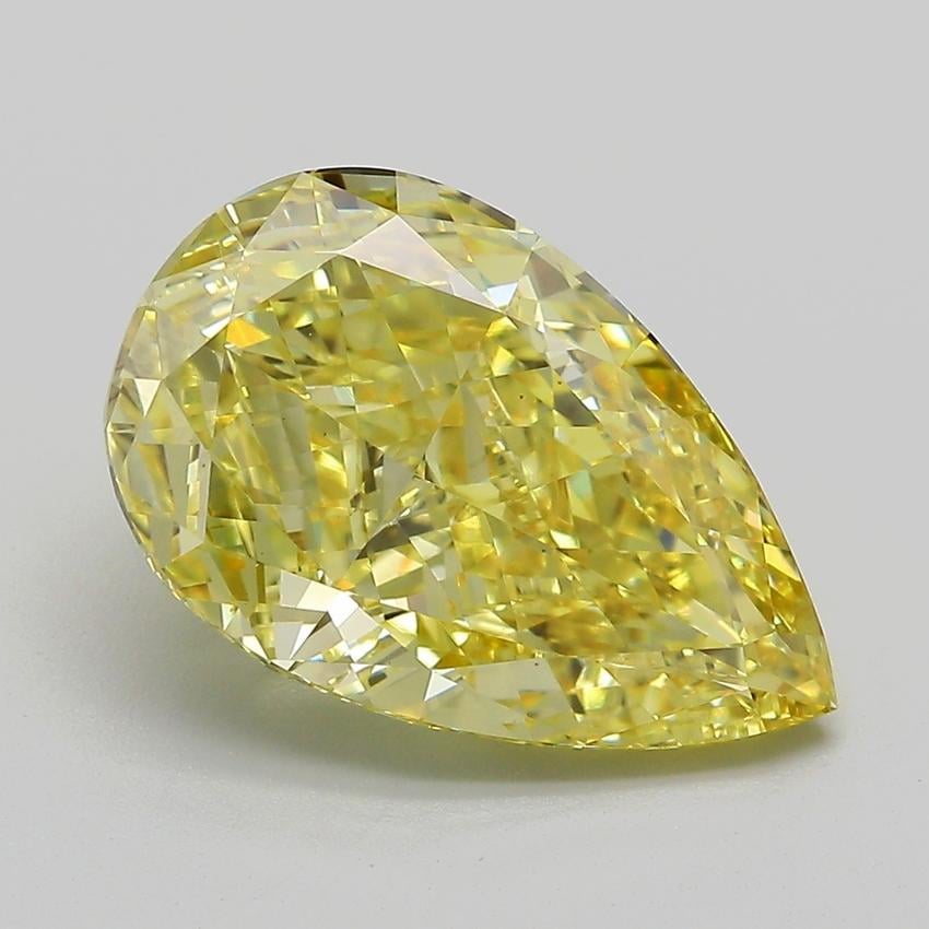 5.05 Ct. Fancy Intense  Yellow Pear Lab Grown Diamond