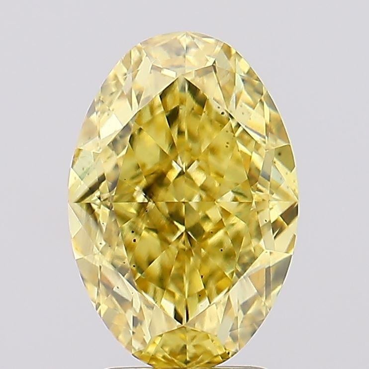 3.67 Ct. Fancy Vivid  Yellow Oval Lab Grown Diamond