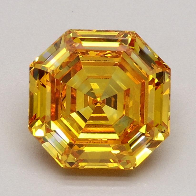 1.74 Ct. Fancy Vivid Orangy Yellow Asscher Lab Grown Diamond