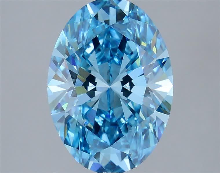 2.71 Ct. Fancy Vivid Blue Oval Lab Grown Diamond