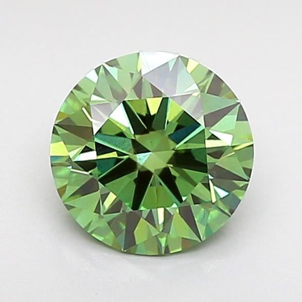 1.08 Ct. Fancy Vivid Green Round Lab Grown Diamond