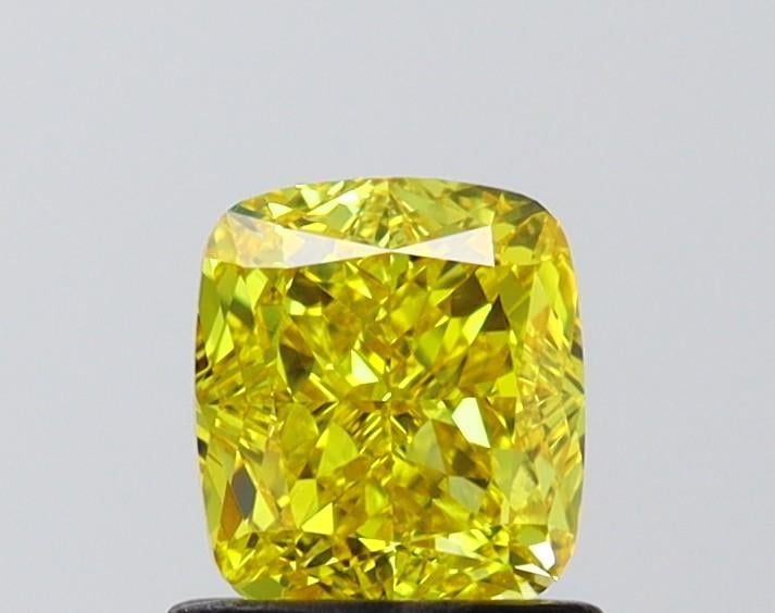 1.01 Ct. Fancy Vivid Yellow Cushion Lab Grown Diamond