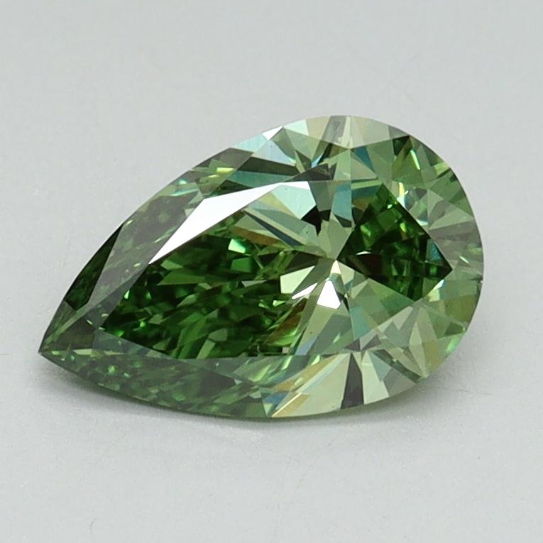 0.90 Ct. Fancy Vivid Green Pear Lab Grown Diamond