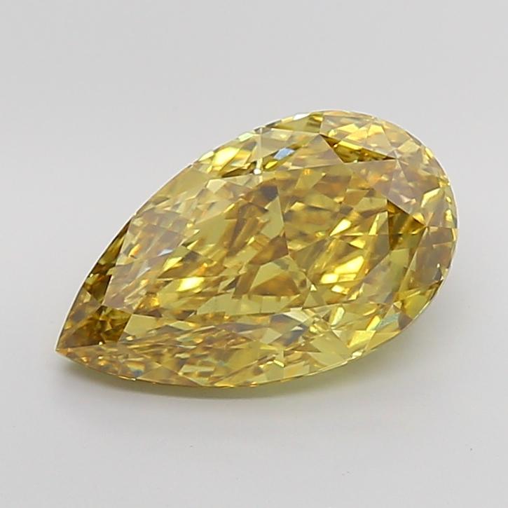 6.27 Ct. Fancy Vivid Brownish Yellow Pear Lab Grown Diamond