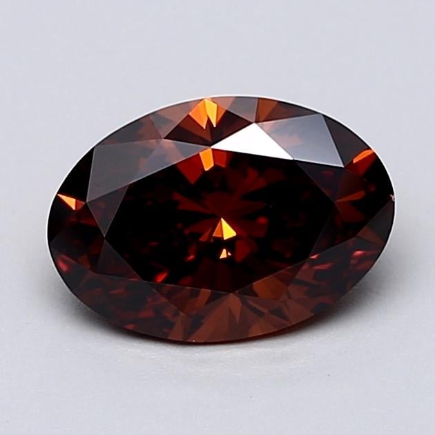 1.56 Ct. Fancy Deep  Orange Oval Lab Grown Diamond