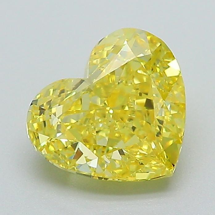 1.58 Ct. Fancy Vivid Yellow Heart Lab Grown Diamond