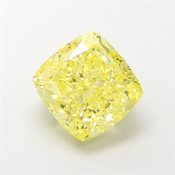 2.71 Ct. Fancy Intense Yellow Cushion Lab Grown Diamond