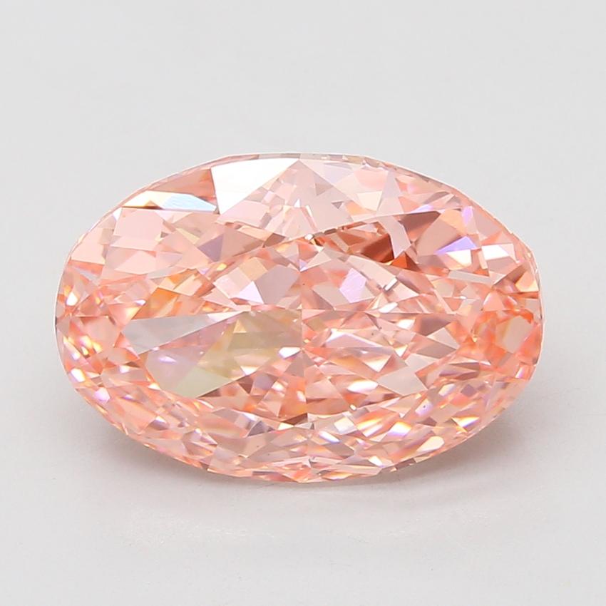 7.09 Ct. Fancy Vivid Pink Oval Lab Grown Diamond