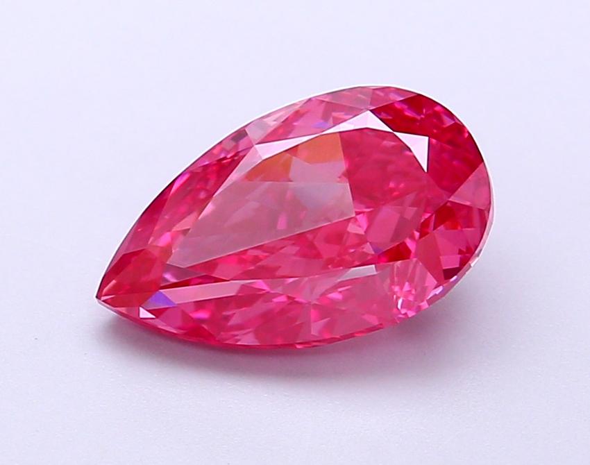 2.62 Ct. Fancy Vivid  Pink Pear Lab Grown Diamond