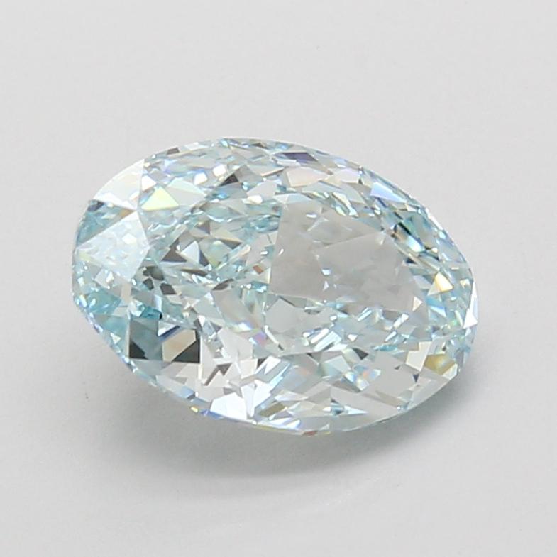 2.59 Ct. Fancy Intense Bluish Green Oval Lab Grown Diamond