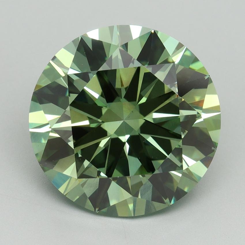 8.04 Ct. Fancy Vivid Green Round Lab Grown Diamond