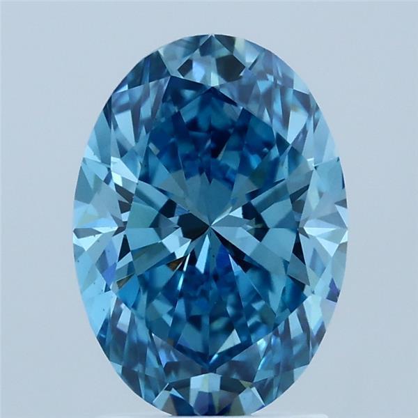 2.00 Ct. Fancy Vivid Blue Oval Lab Grown Diamond