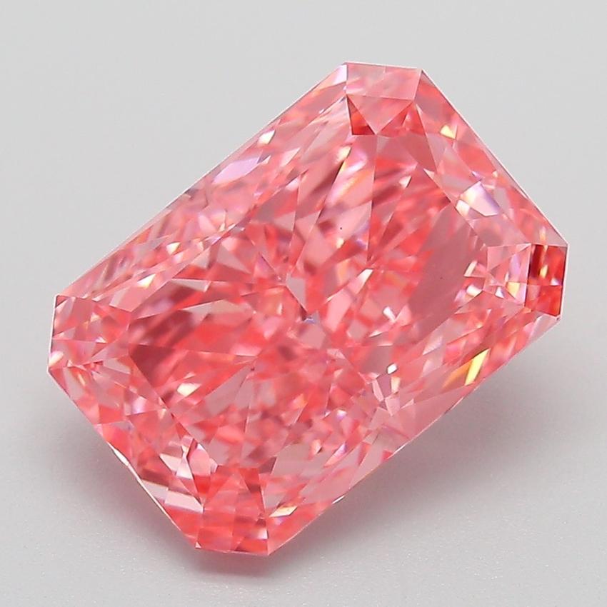 4.11 Ct. Fancy Vivid Pink Radiant Lab Grown Diamond