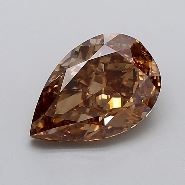 2.51 Ct. Light  Brown Pear Lab Grown Diamond