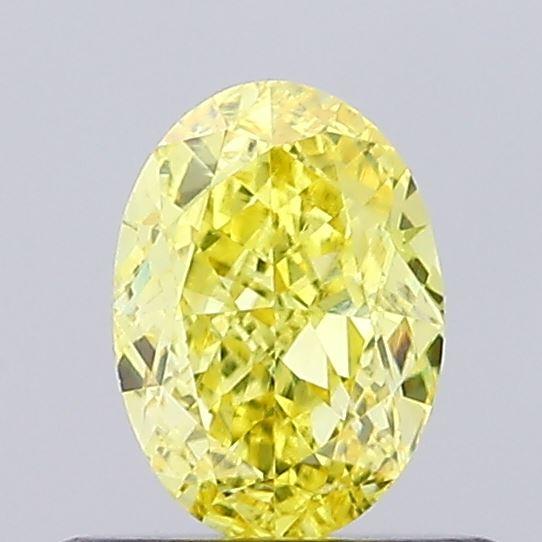 0.57 Ct. Fancy Vivid Yellow Oval Lab Grown Diamond