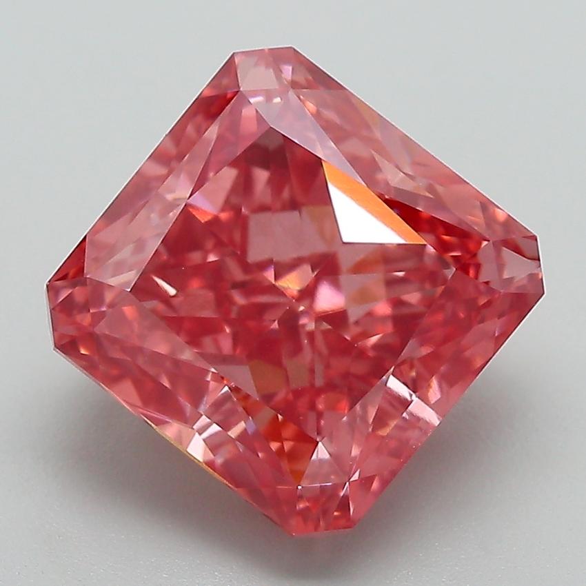 5.17 Ct. Fancy Vivid Pink Radiant Lab Grown Diamond