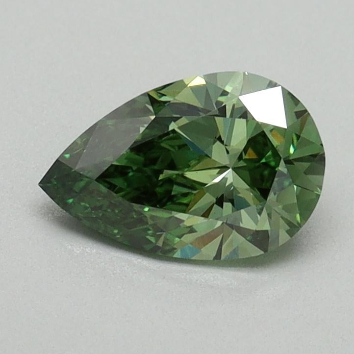0.71 Ct. Fancy Vivid Green Pear Lab Grown Diamond