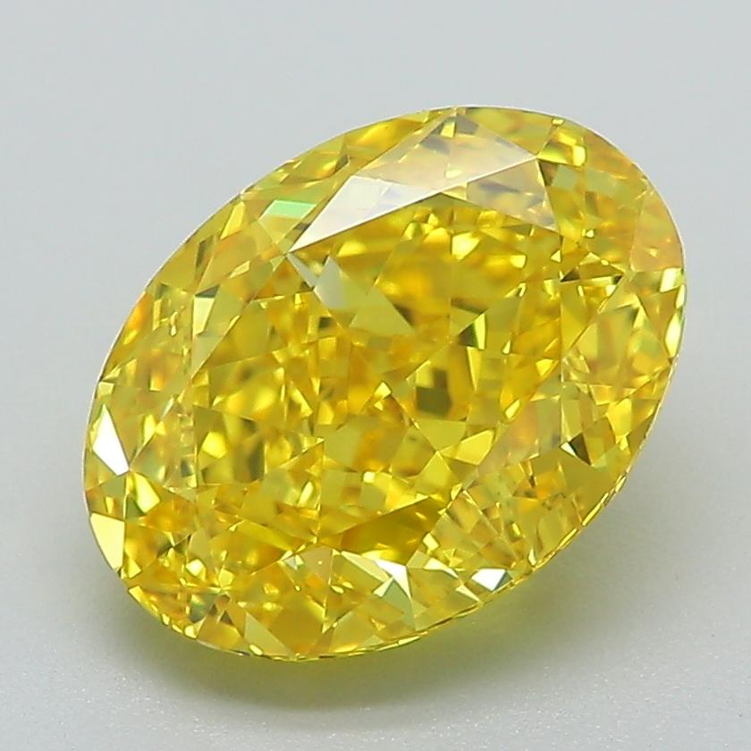3.27 Ct. Fancy Vivid Yellow Oval Lab Grown Diamond