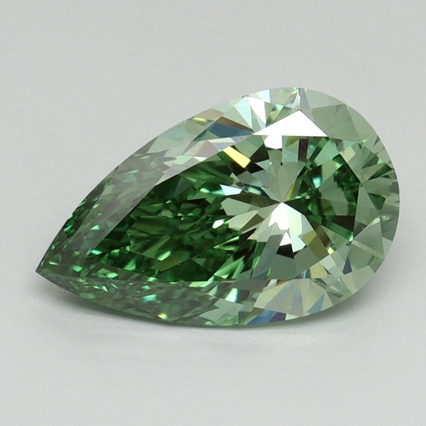 2.02 Ct. Fancy Vivid Green Pear Lab Grown Diamond