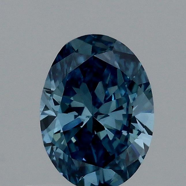 0.54 Ct. Fancy Vivid Blue Oval Lab Grown Diamond