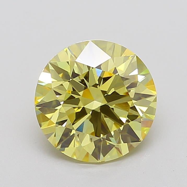 3.78 Ct. Fancy Intense Yellow Round Lab Grown Diamond