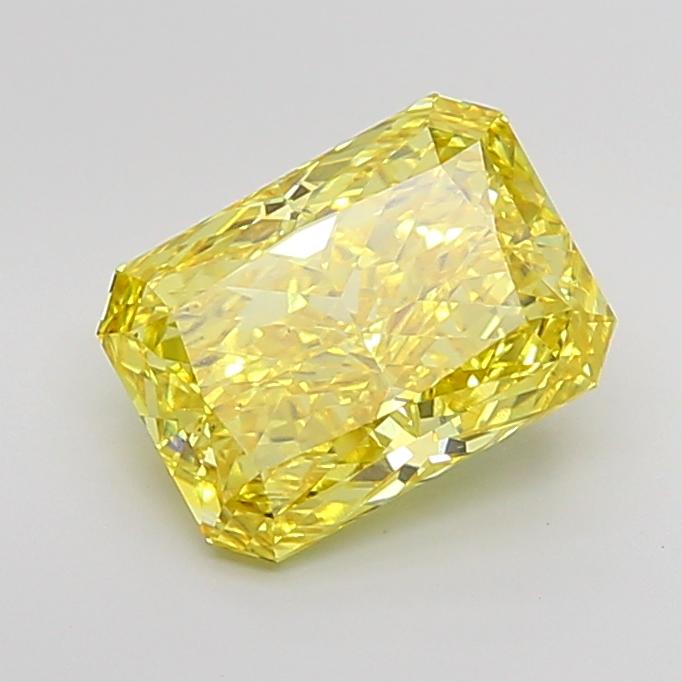 4.14 Ct. Fancy Vivid Yellow Radiant Lab Grown Diamond