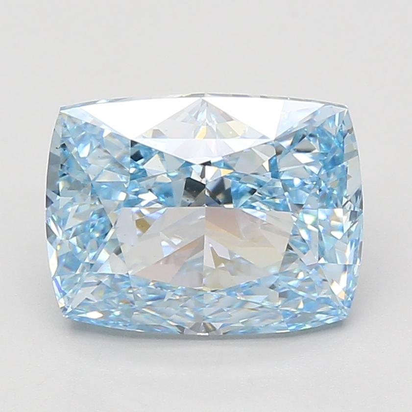 5.08 Ct. Fancy Vivid Blue Cushion Lab Grown Diamond