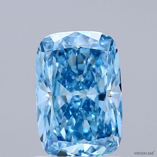1.48 Ct. Fancy Vivid Blue Cushion Lab Grown Diamond