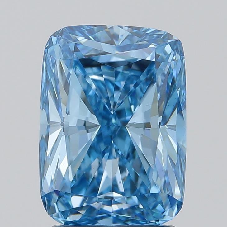 1.90 Ct. Fancy Vivid Blue Cushion Lab Grown Diamond