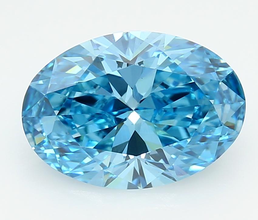 3.06 Ct. Fancy Vivid  Blue Oval Lab Grown Diamond