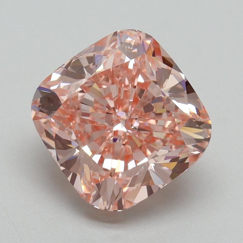 3.50 Ct. Fancy Vivid Pink Cushion Lab Grown Diamond