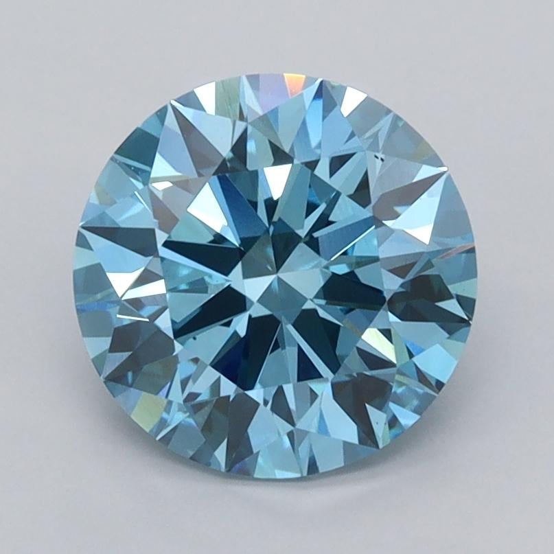 2.04 Ct. Fancy Vivid  Blue Round Lab Grown Diamond