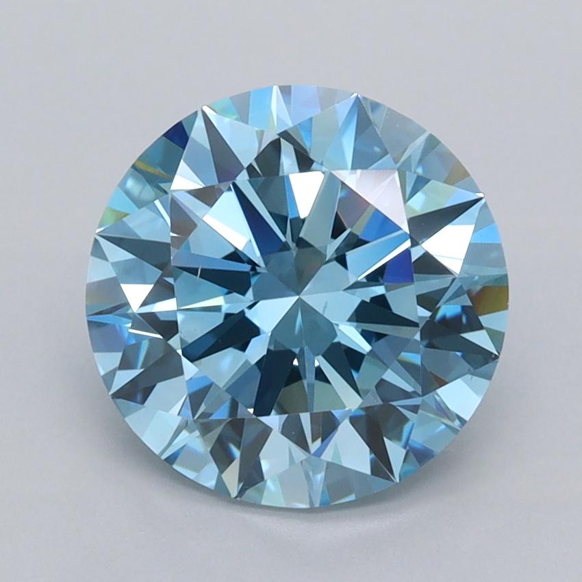 2.50 Ct. Fancy Vivid  Blue Round Lab Grown Diamond