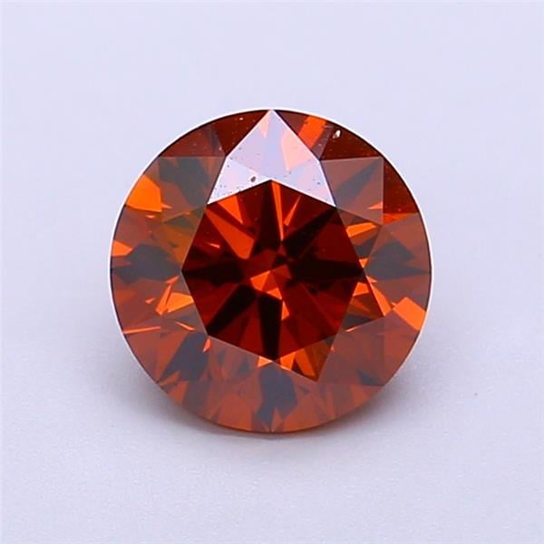 1.30 Ct. Fancy Vivid Brownish Orange Round Lab Grown Diamond