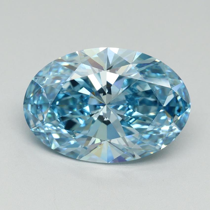 5.06 Ct. Fancy Vivid Blue Oval Lab Grown Diamond