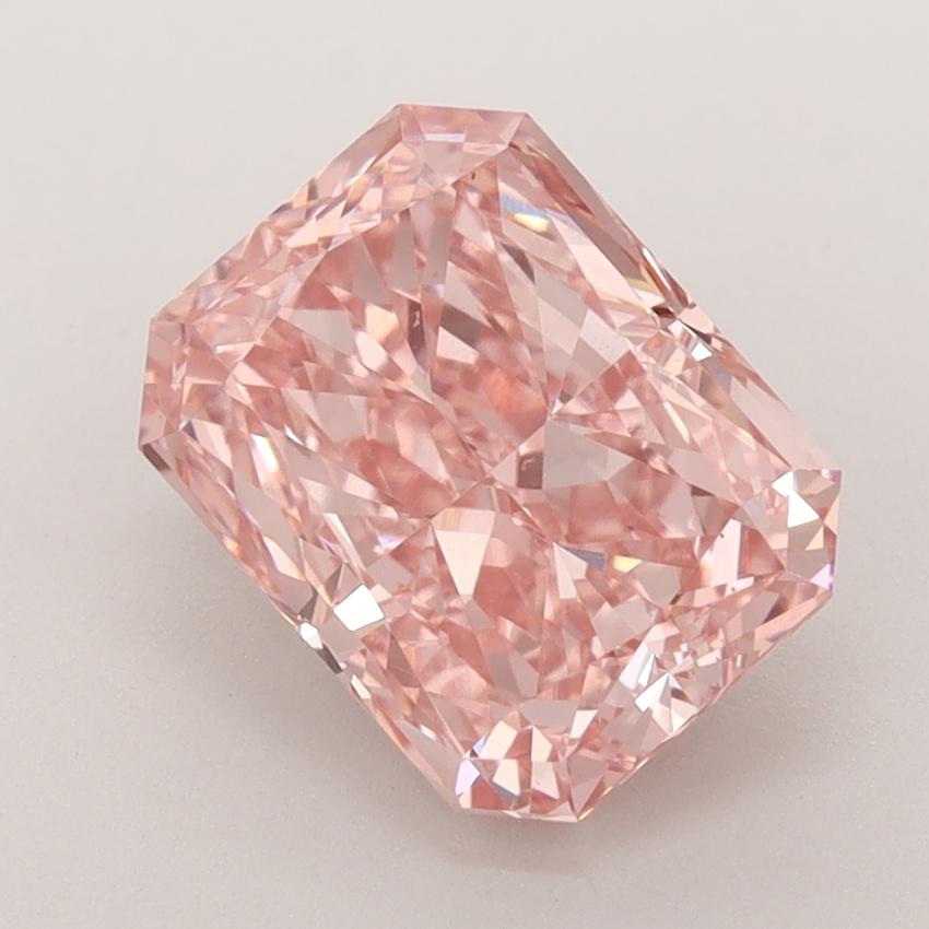 3.22 Ct. Fancy Vivid  Pink Radiant Lab Grown Diamond