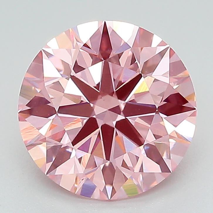 2.42 Ct. Fancy Vivid Pink Round Lab Grown Diamond