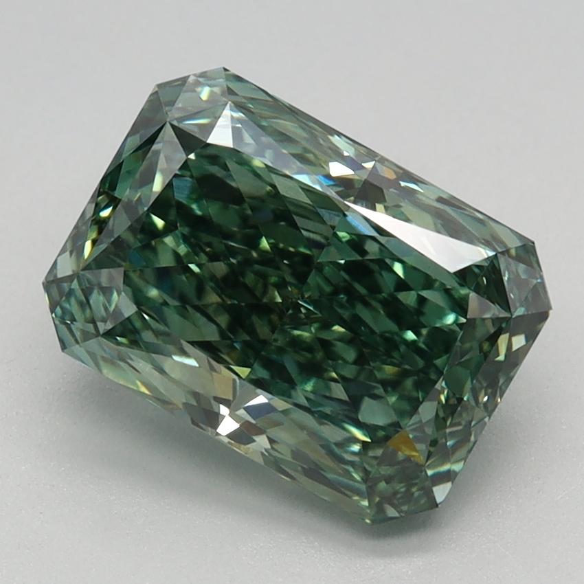 2.36 Ct. Fancy Vivid Green Radiant Lab Grown Diamond