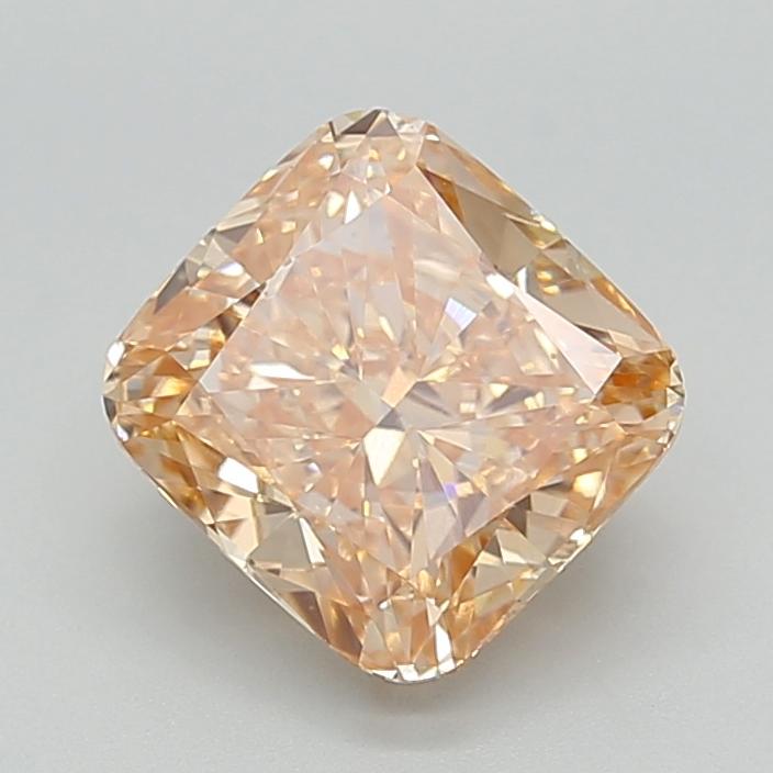 2.99 Ct. Fancy Vivid Brownish Orange Cushion Lab Grown Diamond