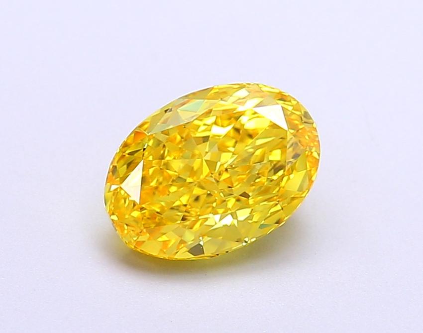 1.63 Ct. Fancy Vivid  Yellow Oval Lab Grown Diamond