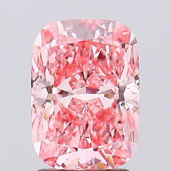 2.09 Ct. Fancy Vivid  Pink Cushion Lab Grown Diamond