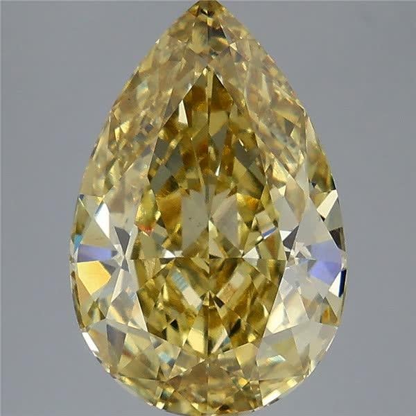 5.59 Ct. Fancy Intense Yellow Pear Lab Grown Diamond