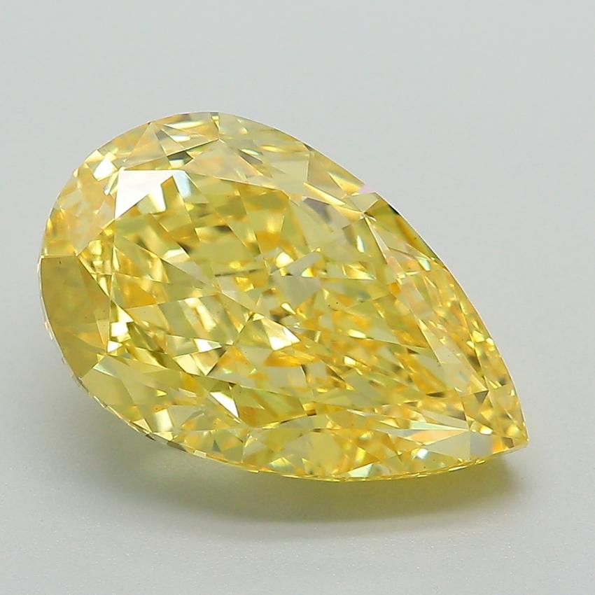 5.33 Ct. Fancy Vivid Yellow Pear Lab Grown Diamond